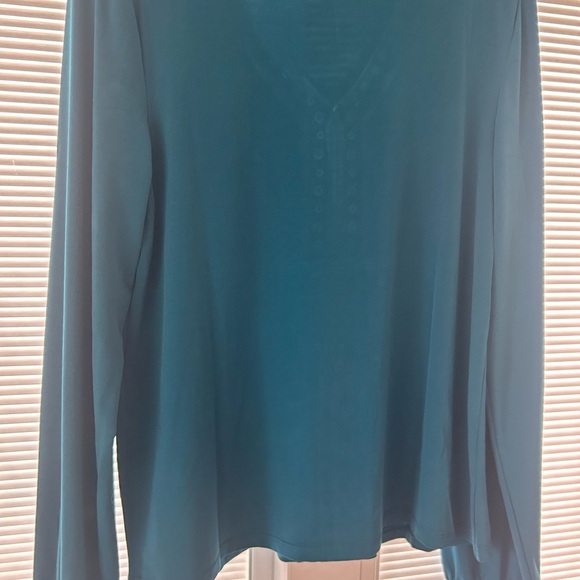 Beautiful Turquoise V Women's Studded Top. - Picture 2 of 5